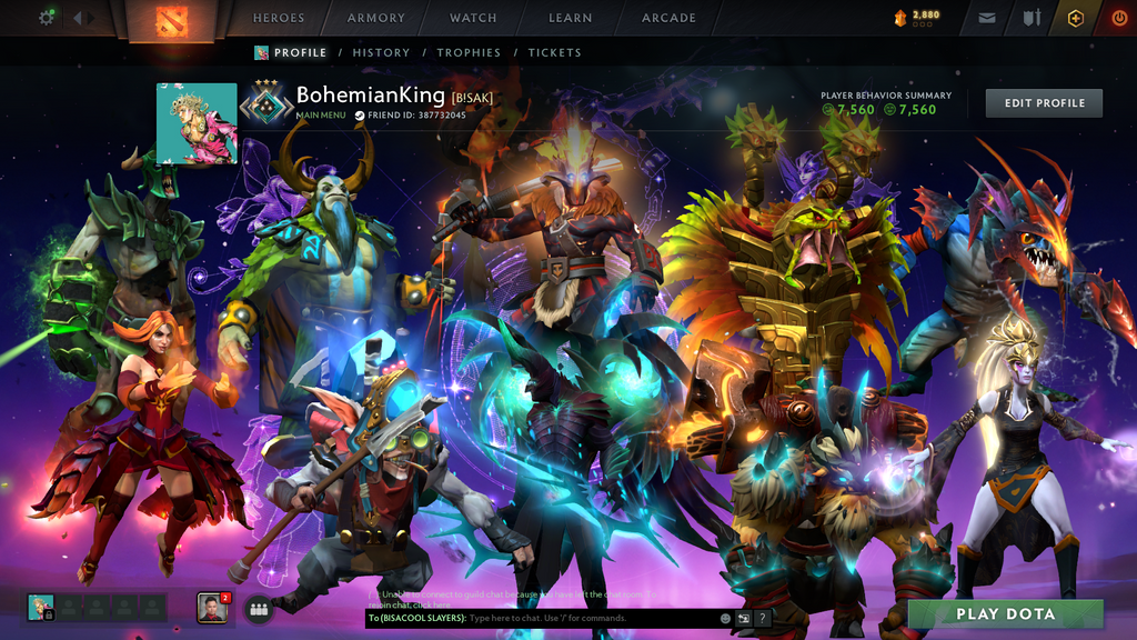 Dota 2 Crusader III Account | 1892 MMR | 7560 Behavior | Juggernaut Arcana | Many Immortals & Sets | Trophy Level 39 | 915 Hours | Mainpool