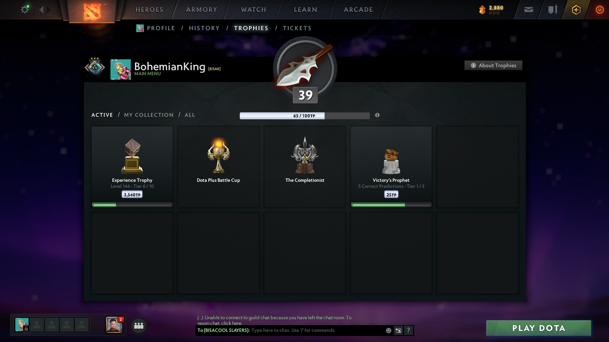 Dota 2 Crusader III Account | 1892 MMR | 7560 Behavior | Juggernaut Arcana | Many Immortals & Sets | Trophy Level 39 | 915 Hours | Mainpool