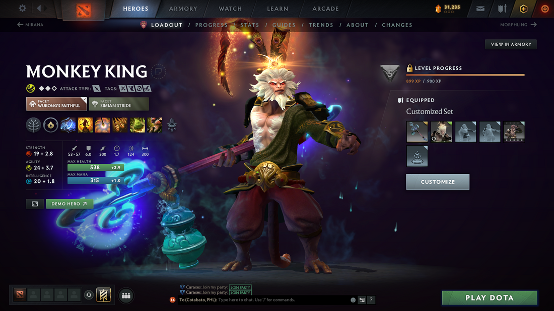 Divine IV | MMR: 5089 - Behavior: 12000 | 3 Arcanas: Crystal Maiden, Rubick, Monkey King | Perfect Summary | x147 MMR Double Down Tokens | Quick Que Times | Many Immortals Inside | Meepo Cache
