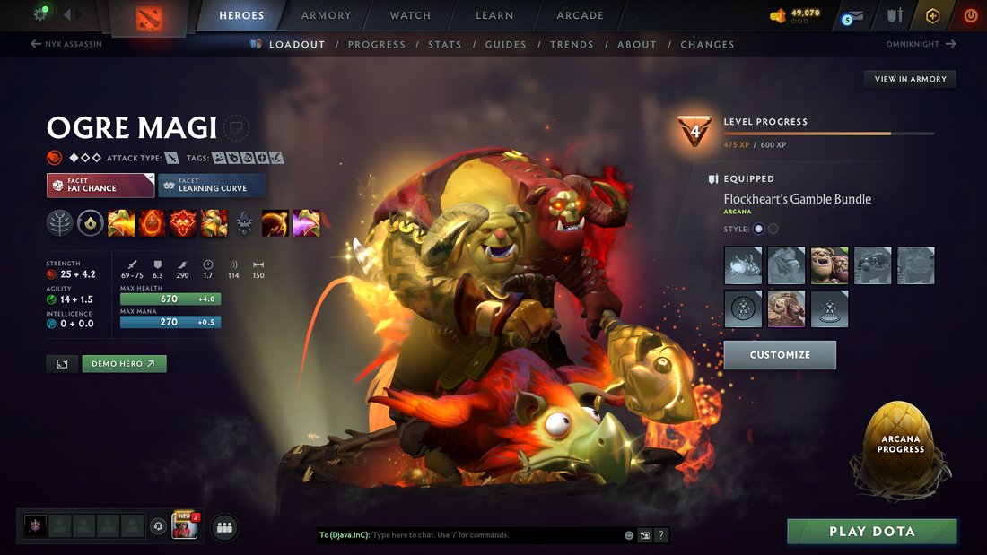 Crusader 1 | MMR: 1562 | Behavior Score: 11275 | 3 Arcanas: Ogre Magi, Phantom Assassin, Techies | Perfect Summary | Quick Que | Mainpool | 400 Hours + |
