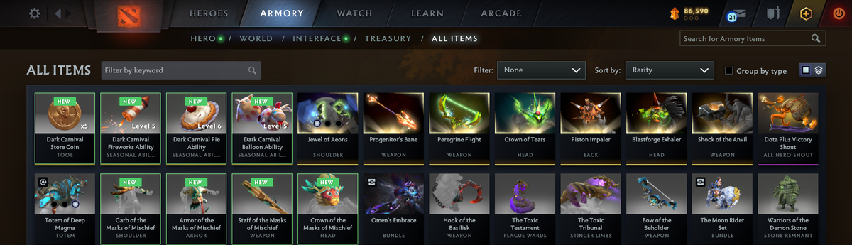 Divine I 4750 MMR | 8324 Behavior | Immortals & Sets Included | 2017 Account | Trophy Level 50 | 1300 Hours