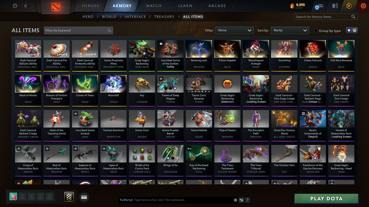 Ancient IV Account | 4286 MMR | 9194 Behavior | Monkey King & Techies Arcana | Anti-Mage Persona | Sven Shattered Sword | Many Immortals | Mainpool | 8,295 Shards