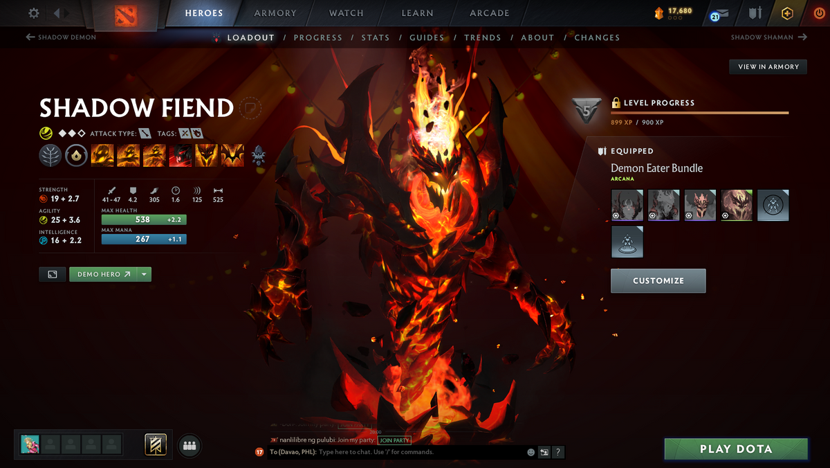 Immortal Account | 5.6K MMR | 9367 Behavior | Shadow Fiend Arcana | Pudge & Anti-Mage Persona | Immortals & Sets Included | 2025 Account | Full Access