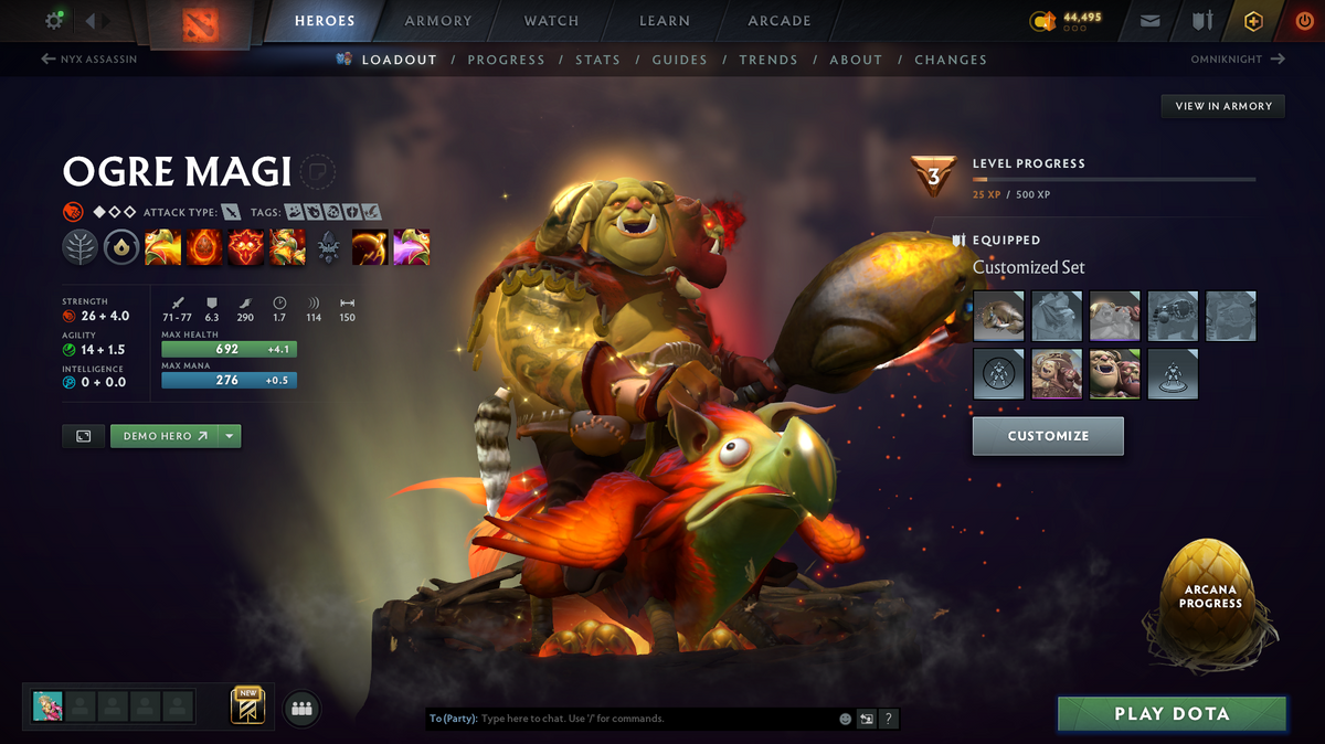 Dota 2 Divine 3 Account for Sale – 4891 MMR | 12,000 Behavior | Ogre Magi + Shadow Fiend Arcana | 10th Anniversary | Mainpool