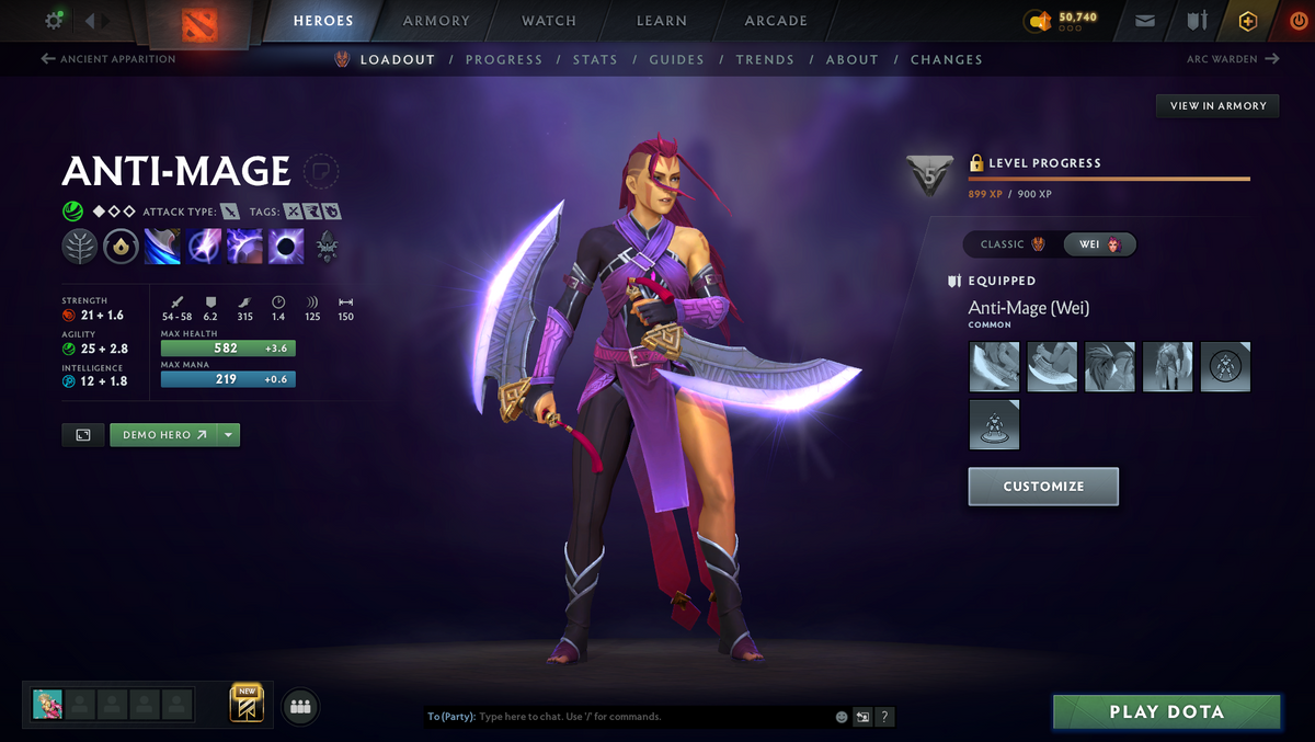 Dota 2 Ancient 3 Account for Sale – 4074 MMR | 11,036 Behavior | Pudge + Anti-Mage Persona | Trophy Level 47 | Many Immortals | Mainpool