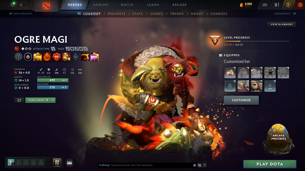Dota 2 Ancient 1 Account for Sale – 3863 MMR | Ogre Magi Arcana | Pudge Persona | Sven Shattered Sword | Many Immortals | Mainpool