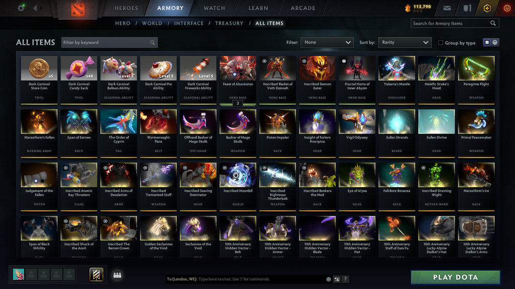 Dota 2 Divine 4 Account for Sale – 5253 MMR | 11,631 Behavior | Terrorblade, Pudge + Shadow Fiend Arcana | Mirana & Pudge Persona | Many Immortals | 10th Anniversary | Trophy Level 105 | Mainpool