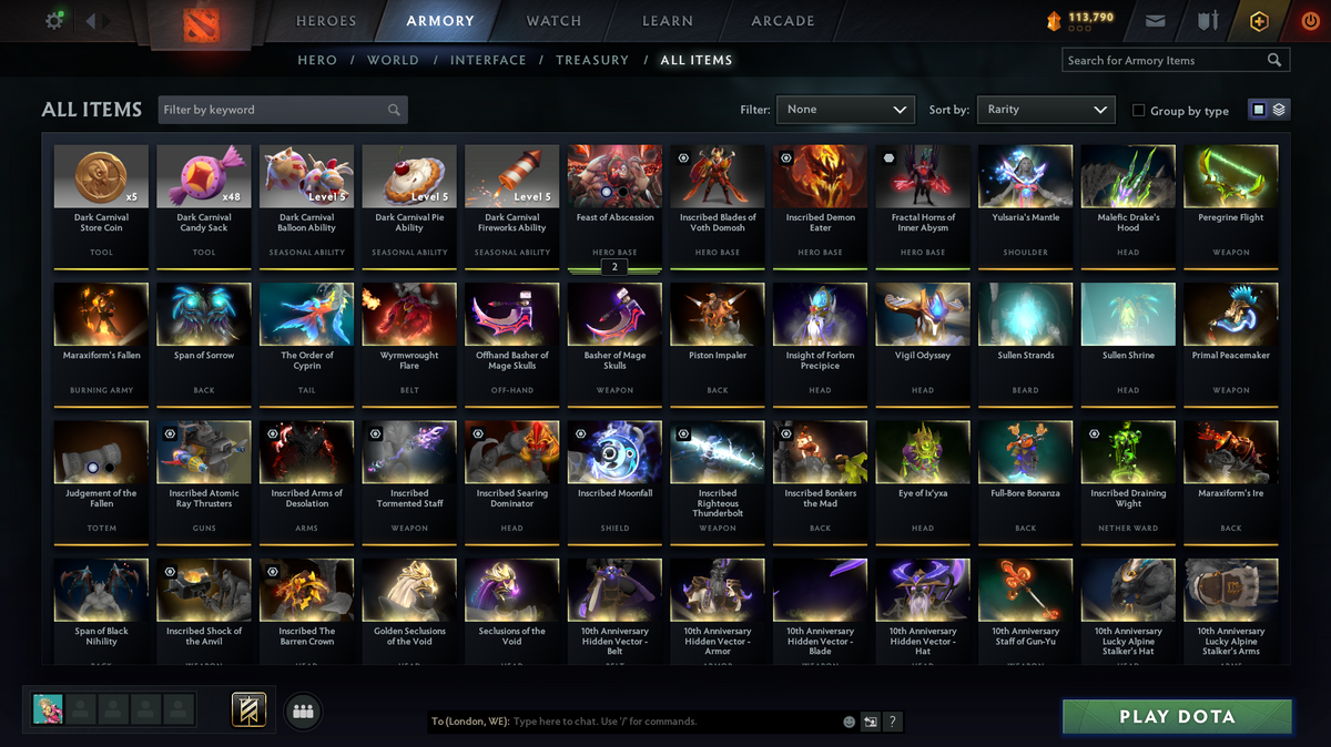Dota 2 Divine 4 Account for Sale – 5253 MMR | 11,631 Behavior | Terrorblade, Pudge + Shadow Fiend Arcana | Mirana & Pudge Persona | Many Immortals | 10th Anniversary | Trophy Level 105 | Mainpool