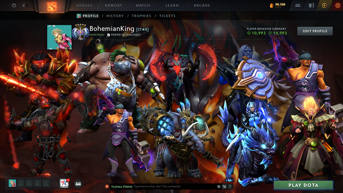 Dota 2 Ancient V Account | 4575 MMR | 10993 Behavior | Terrorblade Arcana | Anti-Mage Persona | Many Immortals | 98,100 Shards | Trophy Level 47 | Mainpool