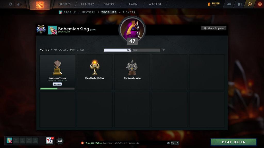 Dota 2 Ancient V Account | 4575 MMR | 10993 Behavior | Terrorblade Arcana | Anti-Mage Persona | Many Immortals | 98,100 Shards | Trophy Level 47 | Mainpool