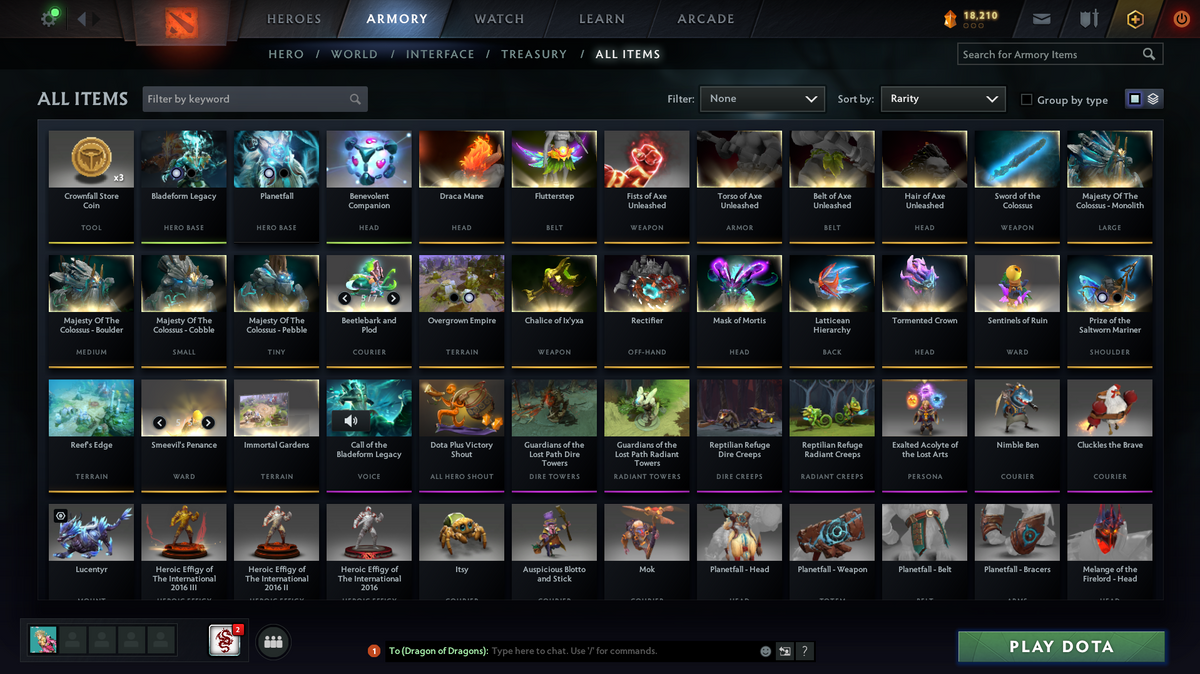 Dota 2 Battlepass TI7 & TI9 Account | Earthshaker, Io & Juggernaut Arcana | Axe, Tiny & Invoker Persona | Kunkka Shoulder | Immortals | Overgrown Empire Terrain | 18,210 Shards | Mainpool
