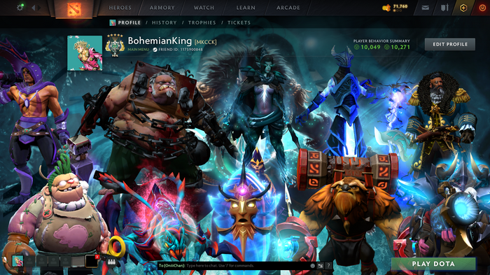Dota 2 Archon V Account | 3041 MMR | 10271 Behavior | Phantom Assassin Arcana | Pudge Persona | Many Immortals | 71,760 Shards | Trophy Level 40 | Mainpool