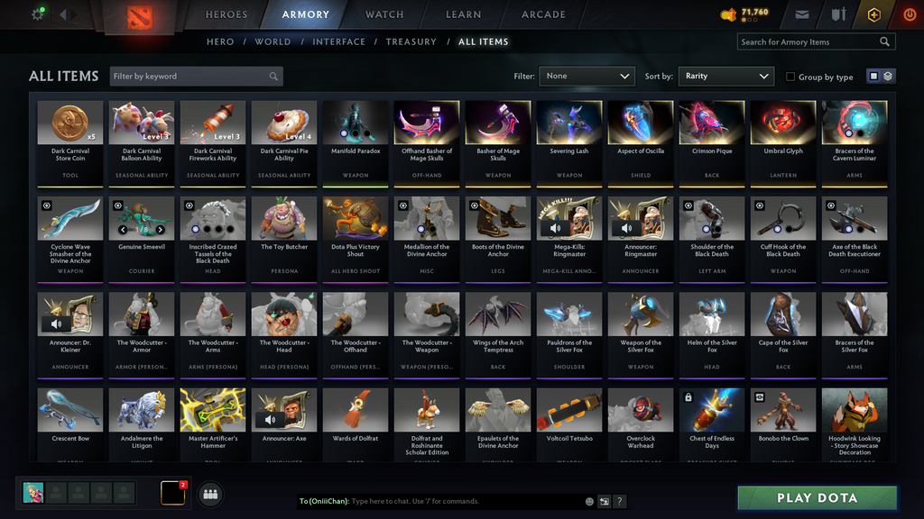Dota 2 Archon V Account | 3041 MMR | 10271 Behavior | Phantom Assassin Arcana | Pudge Persona | Many Immortals | 71,760 Shards | Trophy Level 40 | Mainpool