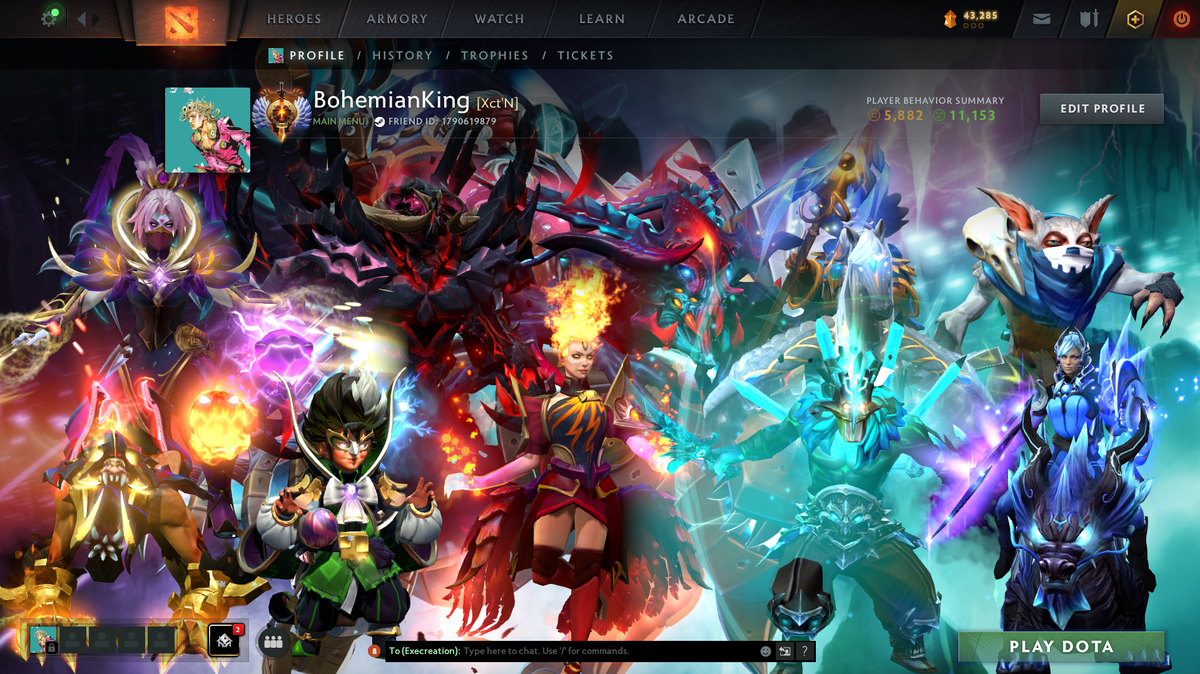 Dota 2 Immortal Account for Sale – 5814 MMR | 11,153 Behavior | Juggernaut + Lina Arcana | Invoker & Anti-Mage Persona | Many Immortals | Trophy Level 61 | Mainpool | Old Account