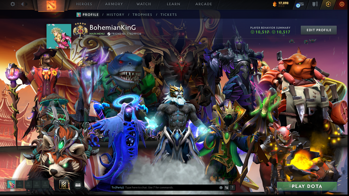 Legend V | MMR: 3766 | Behavior: 10517 | 3 Arcanas: Zeus, Rubick & Techies | Pudge Persona | Fully Stacked with Rare Cache Sets & Items | Super-Fast Queue | Recently Calibrated | Full Access