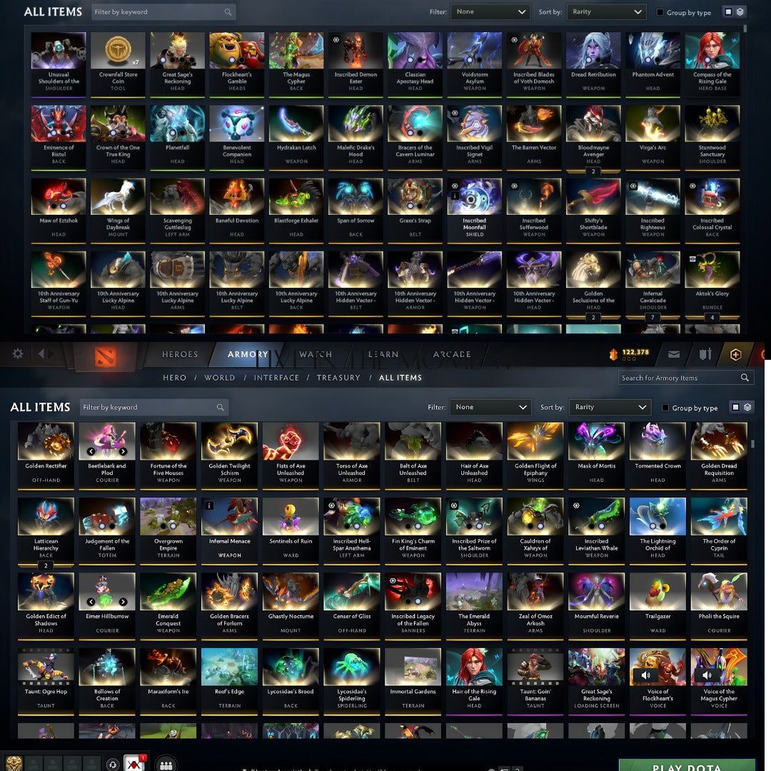 Complete TI6-Present Collector's Account (All Arcanas & Items)
